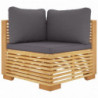 3-tlg. Garten-Lounge-Set mit Kissen Massivholz Teak