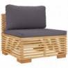 4-tlg. Garten-Lounge-Set mit Kissen Massivholz Teak