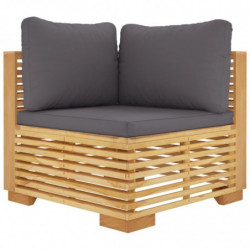 4-tlg. Garten-Lounge-Set mit Kissen Massivholz Teak