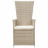 Garten-Liegestühle 2 Stk. mit Auflagen Poly Rattan Beige