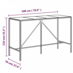 11-tlg. Gartenbar-Set Grau Poly Rattan & Massivholz Akazie