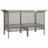 Garten-Ecksofas mit Kissen 2 Stk. Grau Poly Rattan