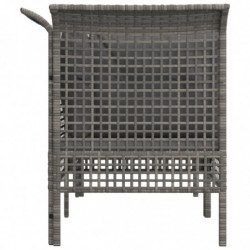 Garten-Ecksofas mit Kissen 2 Stk. Grau Poly Rattan