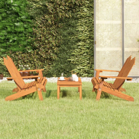 3-tlg. Garten-Lounge-Set Adirondack Massivholz Akazie