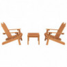 3-tlg. Garten-Lounge-Set Adirondack Massivholz Akazie