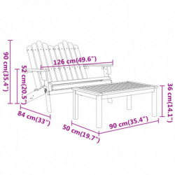 3-tlg. Garten-Lounge-Set Adirondack Massivholz Akazie