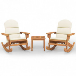 3-tlg. Garten-Lounge-Set Adirondack Massivholz Akazie