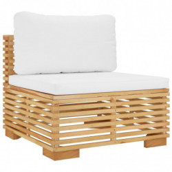 4-tlg. Garten-Lounge-Set mit Kissen Massivholz Teak