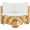 4-tlg. Garten-Lounge-Set mit Kissen Massivholz Teak