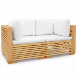 Garten-Ecksofas mit Kissen 2 Stk. Massivholz Teak