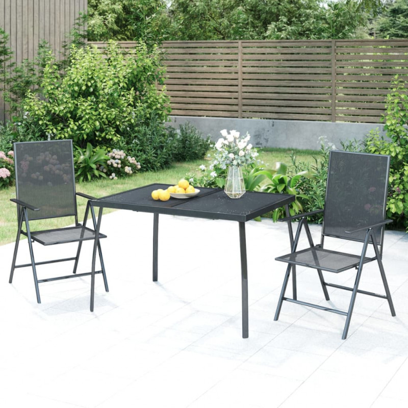 Gartentisch Anthrazit 110x80x72 cm Stahlgitter