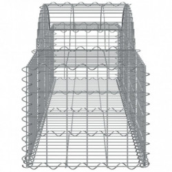 Gabionen mit Hochbogen 14 Stk. 200x50x40/60 cm Verzinktes Eisen