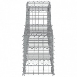 Gabionen mit Hochbogen 15 Stk. 300x30x40/60 cm Verzinktes Eisen