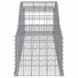 Gabionen mit Hochbogen 4 Stk. 300x50x40/60 cm Verzinktes Eisen