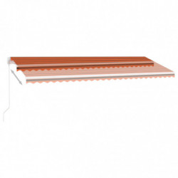 Standmarkise Einziehbar Handbetrieben 500x300 cm Orange/Braun