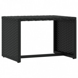 Sonnenliege mit Tisch Schwarz Poly Rattan