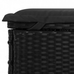 Sonnenliege mit Tisch Schwarz Poly Rattan