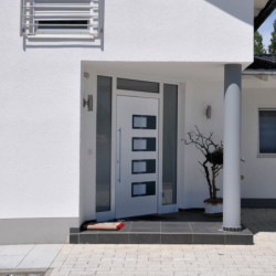 Haustür Weiß 100x200 cm Aluminium und PVC