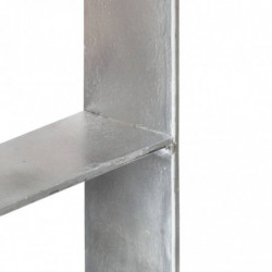 Pfostenträger 6 Stk. Silbern 10×6×60 cm Verzinkter Stahl