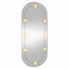 Wandspiegel mit LED-Leuchten 45x100 cm Glas Oval