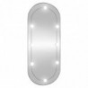 Wandspiegel mit LED-Leuchten 40x90 cm Glas Oval