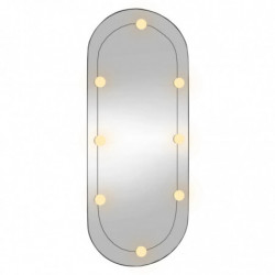 Wandspiegel mit LED-Leuchten 40x90 cm Glas Oval