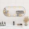 Wandspiegel mit LED-Leuchten 35x80 cm Glas Oval