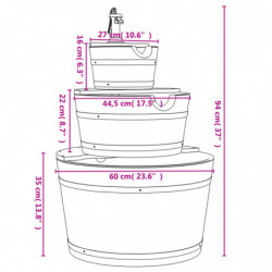 Gartenbrunnen mit Pumpe 60x60x94 cm Massivholz Tanne