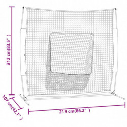 Baseball-Netz Tragbar Rot Schwarz 219x107x212cm Stahl Polyester