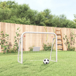 Fußballtor mit Netz Weiß 125x96x60 cm Stahl & Polyester
