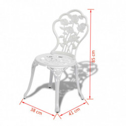 3-tlg. Bistro-Set Birte Aluminiumguss Weiß