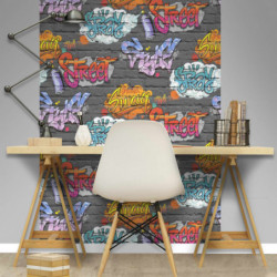 DUTCH WALLCOVERINGS Tapete Graffiti Mehrfarbig L179-01