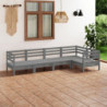 5-tlg. Garten-Lounge-Set Inessa Massivholz Kiefer Grau