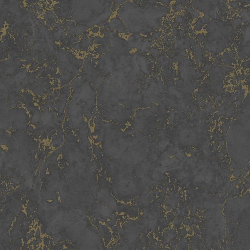 DUTCH WALLCOVERINGS Tapete Marmor-Optik Schwarz und Golden