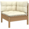 3-Sitzer-Gartensofa Benjamin mit Creme Kissen Massivholz Kiefer