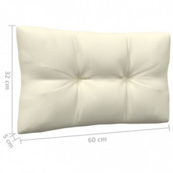 3-Sitzer-Gartensofa Benjamin mit Creme Kissen Massivholz Kiefer