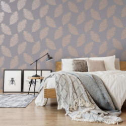 DUTCH WALLCOVERINGS Tapete Fawning Feather Grau und Rotgolden