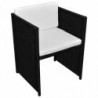 3-tlg. Bistro-Set Brandulf mit Auflagen Poly Rattan Schwarz