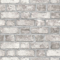 Homestyle Tapete Brick Wall Grau und Cremeweiß