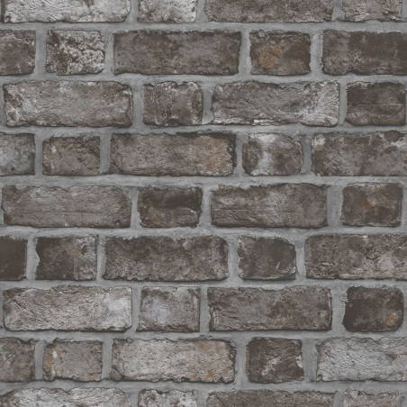 Homestyle Tapete Brick Wall Schwarz und Grau