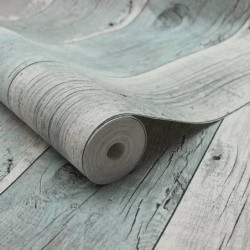 Topchic Tapete Wooden Planks Grau und Blau