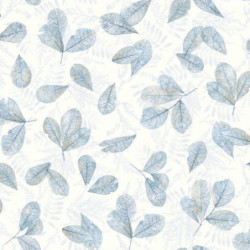 Evergreen Tapete Leaves Weiß und Blau