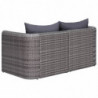 Garten-Ecksofas Sören 2 Stk. Grau Poly Rattan