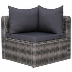 Garten-Ecksofas Sören 2 Stk. Grau Poly Rattan