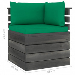 Garten-Palettensofa Tommy 2-Sitzer mit Kissen Kiefer Massivholz