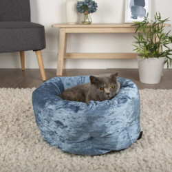 Scruffs Haustierbett Samt Blau