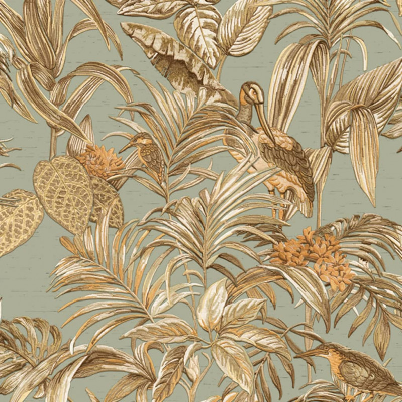 DUTCH WALLCOVERINGS Tapete Bird-of-Paradise Blaugrün