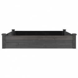 Hochbeet mit Einsatz Grau 120x120x25 cm Massivholz Tanne