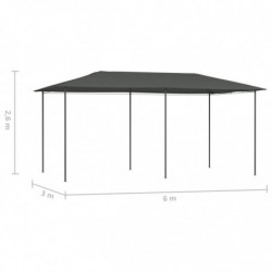 Pavillon Werena 3x6x2,6 m Anthrazit 160 g/m²