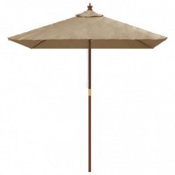 Sonnenschirm mit Holzmast Taupe 198x198x231 cm